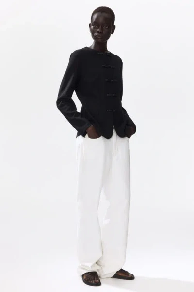 H&m Knot-button Jacket In Black