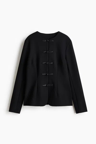 H&m Knot-button Jacket In Black