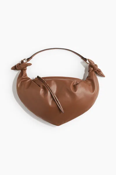 H&m Knot-detail Shoulder Bag In Brown