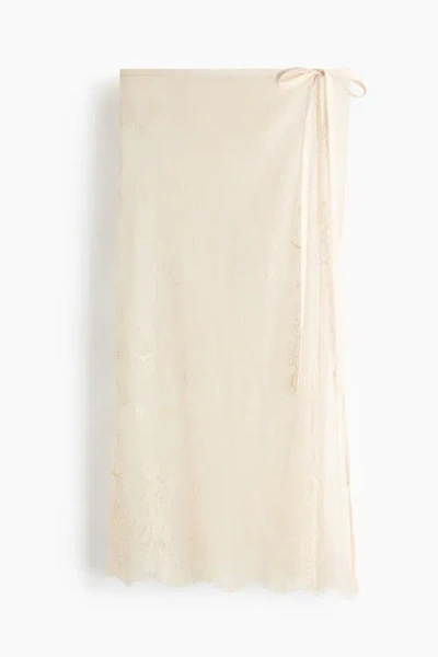 H&m Lace Hip Scarf In Neutral