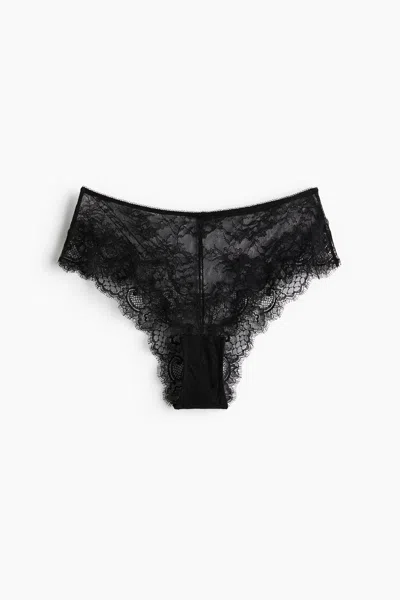 H&m Lace Hipster Briefs In Black