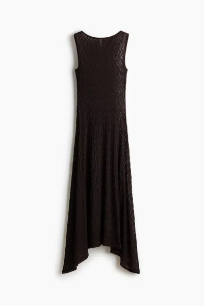 H&m Lace Maxi Dress In Brown
