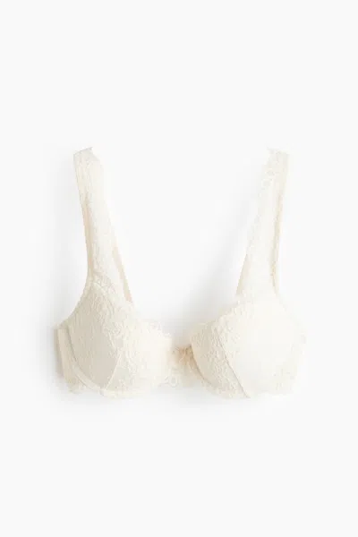 H&m Lace Push-up Bra In Neutral