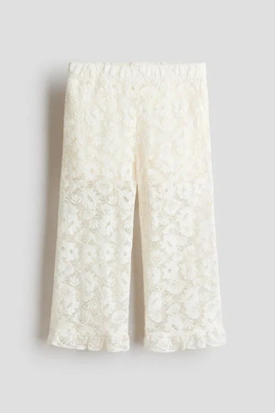 H&m Kids'  Lace Trousers In White
