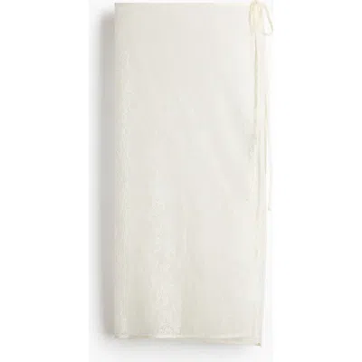 H&m Lace Wrap Skirt In White