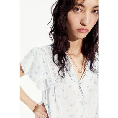 H&m Lace-inset Blouse In White