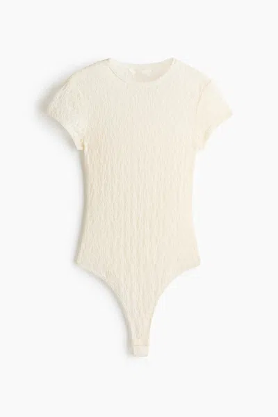 H&m Lace-look Jersey Thong Bodysuit In Multi