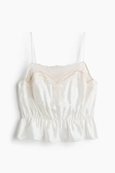 H&m Lace-trimmed Camisole Top In Pink
