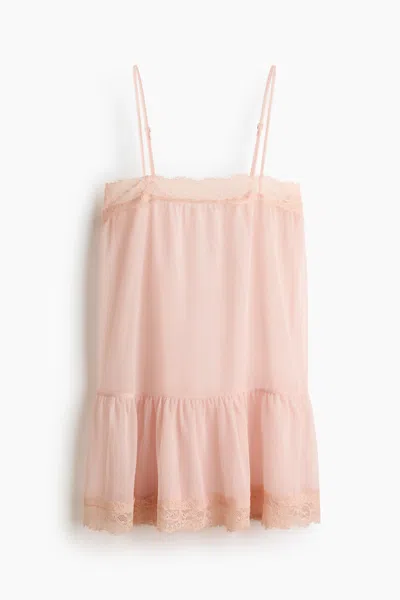 H&m Lace-trimmed Camisole Top In Pink