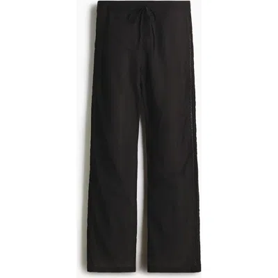 H&m Lace-trimmed Pyjama Bottoms In Black