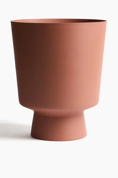 H&m Large Metal Plant Pot In Brown