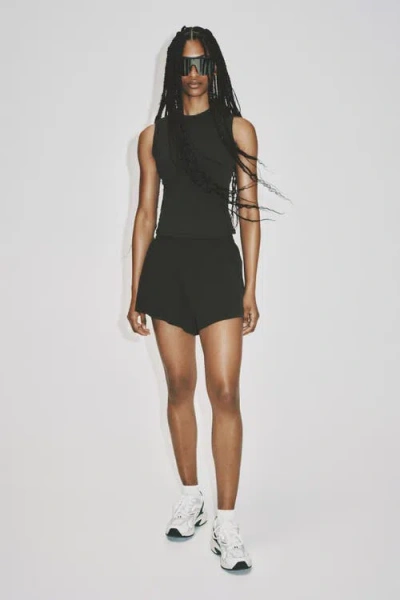 H&m Layered Sports Shorts With Pocket In Black