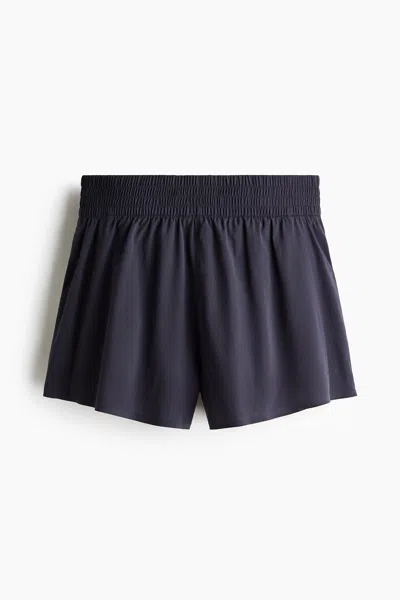 H&m Layered Sports Shorts With Pocket In Yellow