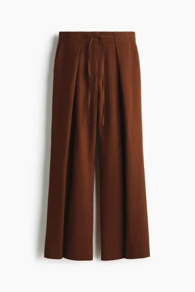H&m Layered-look Trousers In Brown