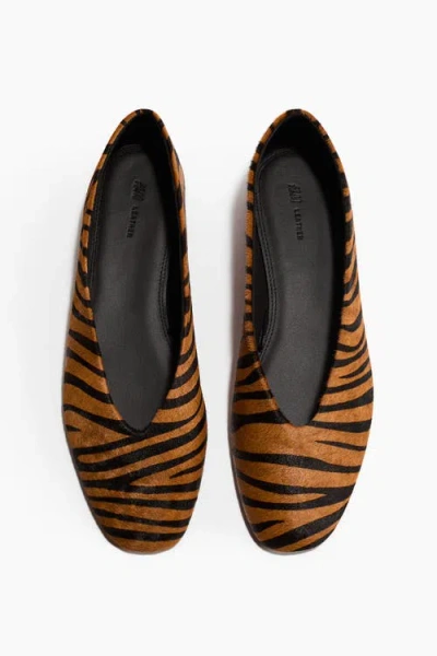 H&m Leather Ballet Flats In Multi