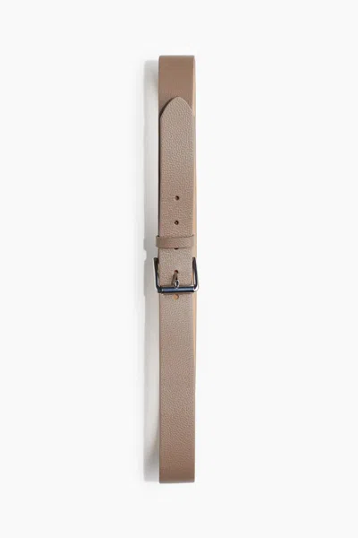 H&m Leather Belt In Dark Beige