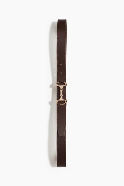 H&m Leather Belt In Dark Brown