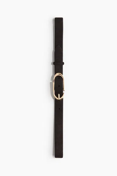 H&m Leather Belt In Dark Brown