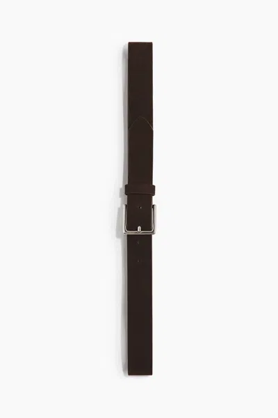 H&m Leather Belt In Dark Brown