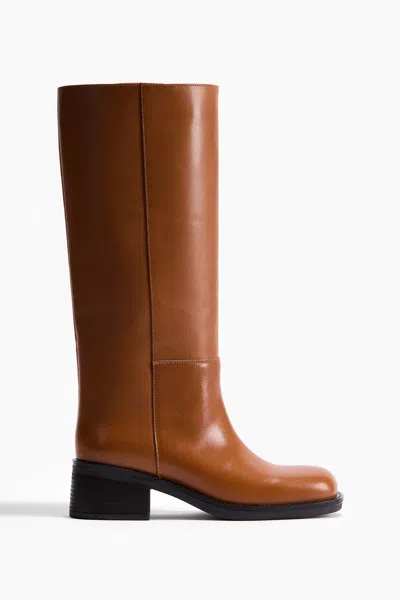H&m Leather Boots In Brown