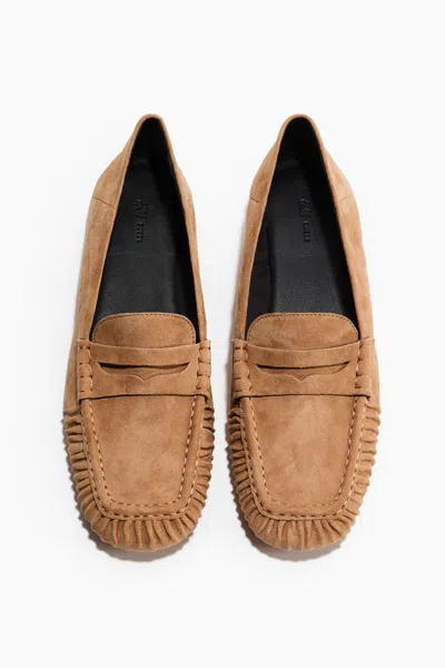 H&m Leather Loafers In Neutral