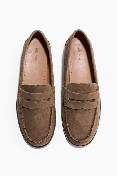 H&m Leather Loafers In Brown