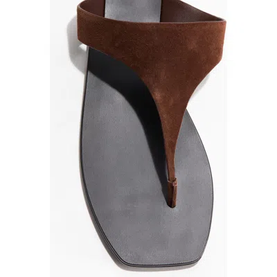 H&m Leather Sandals In Brown