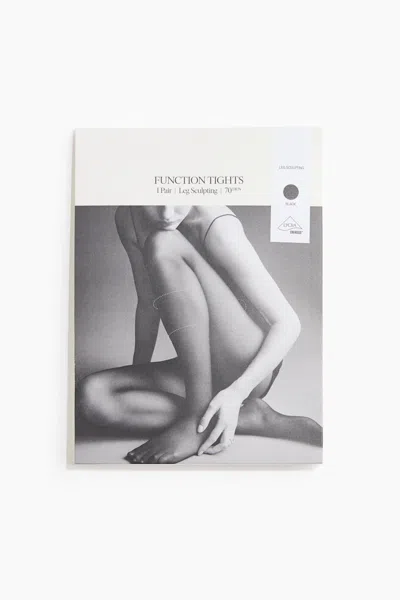 H&m Leg Sculpt Tights 70 Denier With Lycra In Black