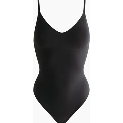 H&m Light Shape Microfibre Thong Body In Black