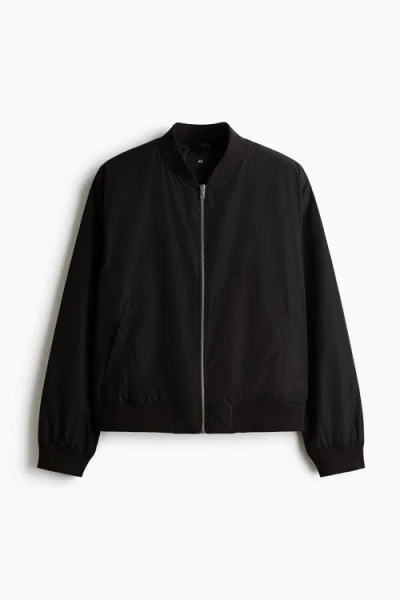 H&m Lightweight Bomber Jacket In Black