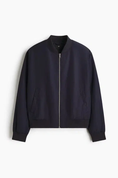 H&m Lightweight Bomber Jacket In Blue