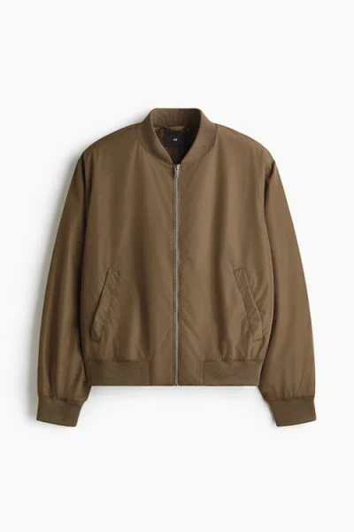H&m Lightweight Bomber Jacket In Brown