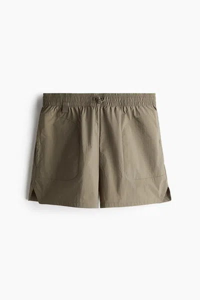 H&m Lightweight Water-repellent Outdoor Shorts In Dark Beige