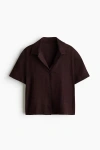 H&m Linen Beach Shirt In Brown