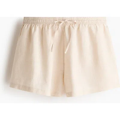H&m Linen Beach Shorts In White