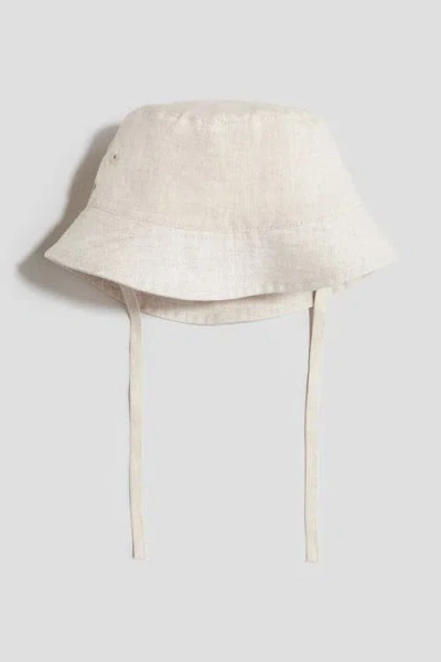 H&m Babies'  Linen Bucket Hat In Neutral