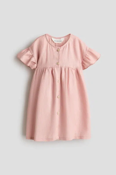 H&m Kids'  Linen Dress In Pink