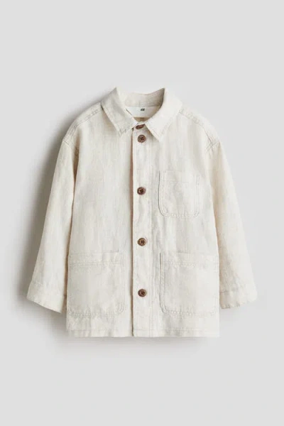 H&m Kids'  Linen Overshirt In White