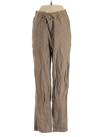Pre-owned H&m Linen Pants In Tan