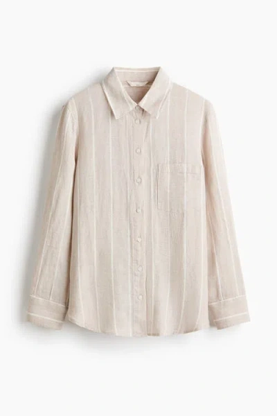 H&m Linen Shirt In Pink