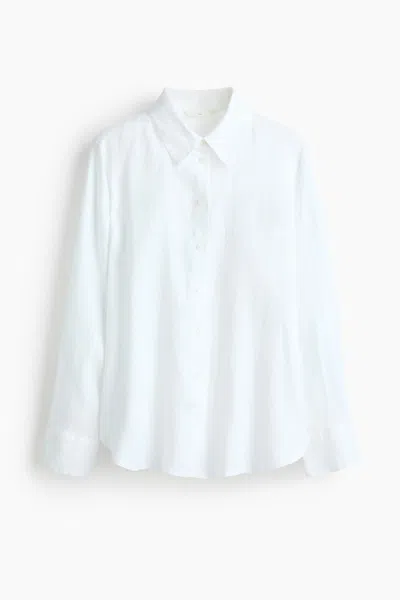 H&m Linen Shirt In White
