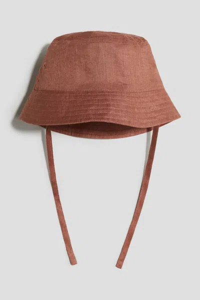 H&m Babies' Linen Sun Hat In Brown