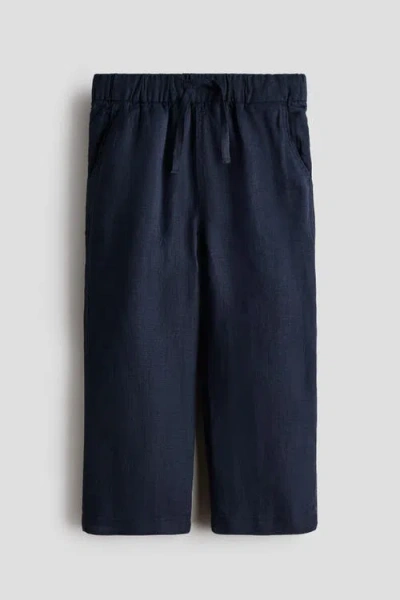 H&m Kids'  Linen Trousers In Blue