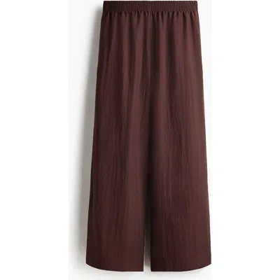 H&m Linen-blend Ankle-length Trousers In Brown