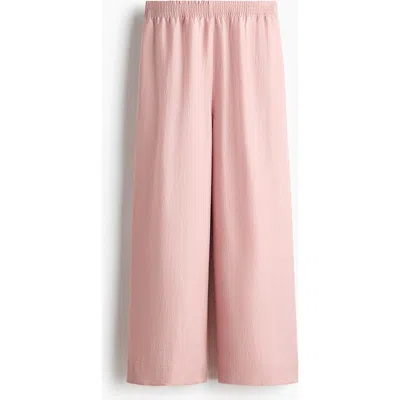 H&m Linen-blend Ankle-length Trousers In Pink