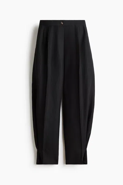 H&m Linen-blend Balloon-leg Pants In Black