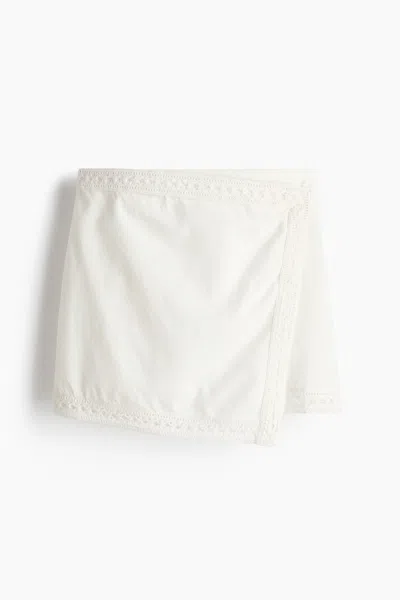 H&m Linen-blend Beach Skirt In White