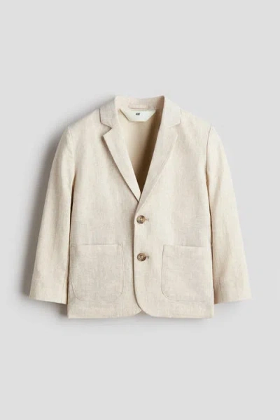 H&m Kids'  Linen-blend Blazer In Neutral