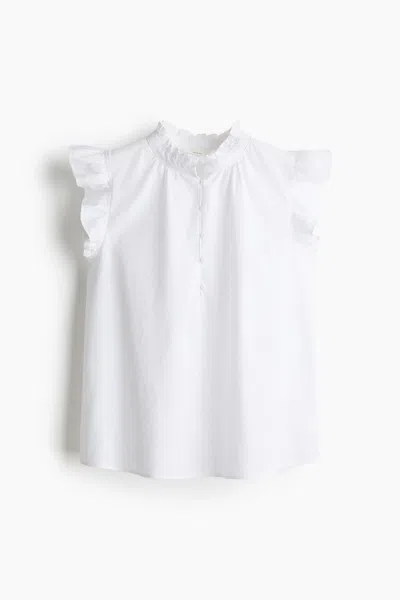 H&m Linen-blend Blouse In White