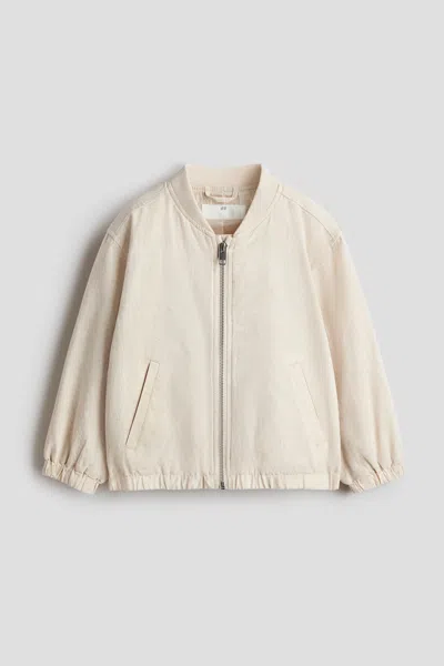 H&m Kids' Linen-blend Bomber Jacket In Yellow